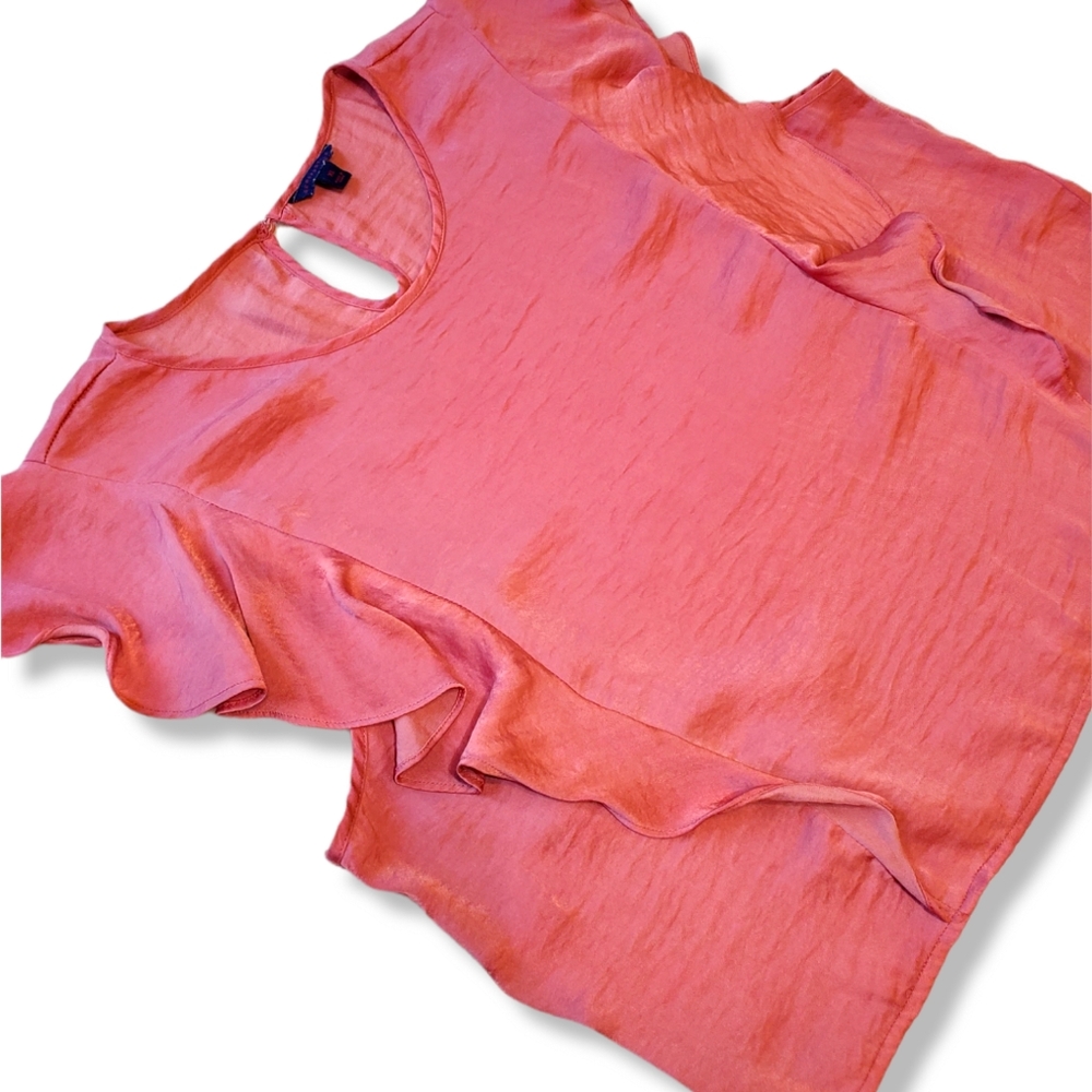 Aeropostale Pink Ruffle Shoulder Crop Top Size XL